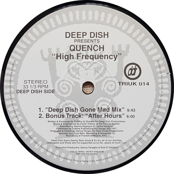 Deep Dish Presents Quench - High Frequency | TRIBAL United Kingdom (TRIUK 014) - 3