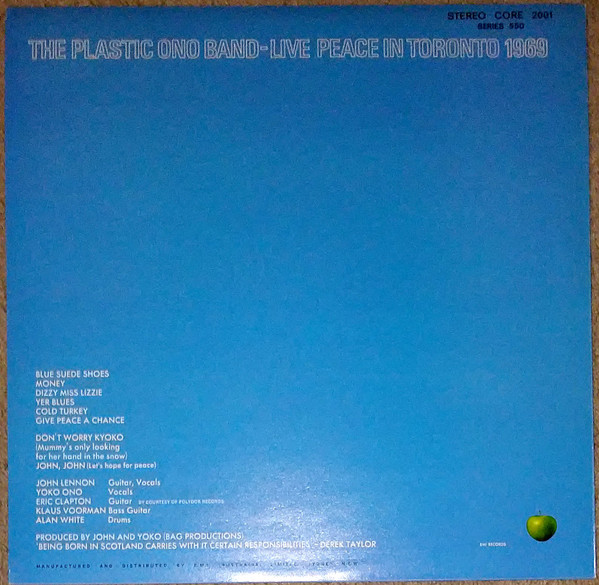 The Plastic Ono Band - Live Peace In Toronto 1969 | Apple Records (CORE.2001) - 2 The Plastic Ono Band - Live Peace In Toronto 1969 | Apple Records (CORE.2001) - 2