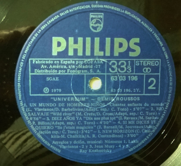 Demis Roussos - Universum (Cantado En Español) | Philips (63 03 196) - 4