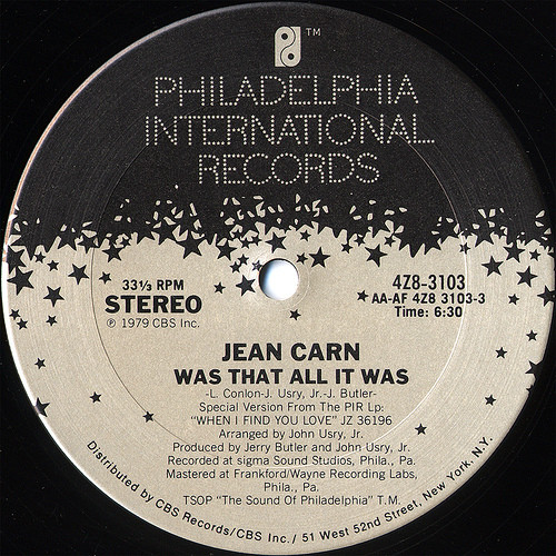 Jean Carn - Was That All It Was | Philadelphia International Records (4Z8-3103)