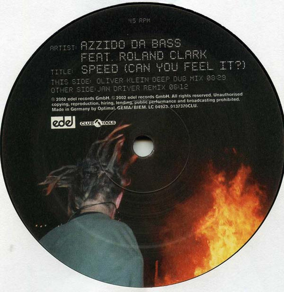 Azzido Da Bass Feat. Roland Clark - Speed (Can You Feel It?) (Part 2 Of 2) | Club Tools (0137370CLU) - 3