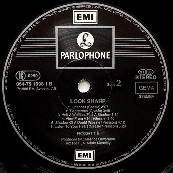 Roxette - Look Sharp! | Parlophone (064-79 1098 1) - 4 Roxette - Look Sharp! | Parlophone (064-79 1098 1) - 4