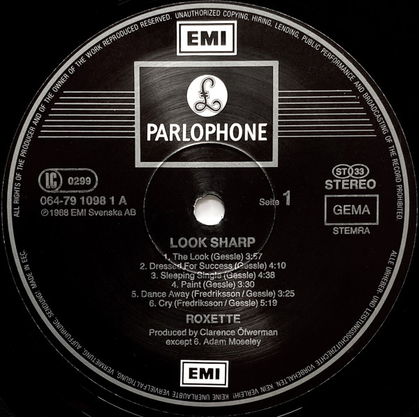 Roxette - Look Sharp! | Parlophone (064-79 1098 1) - 3 Roxette - Look Sharp! | Parlophone (064-79 1098 1) - 3