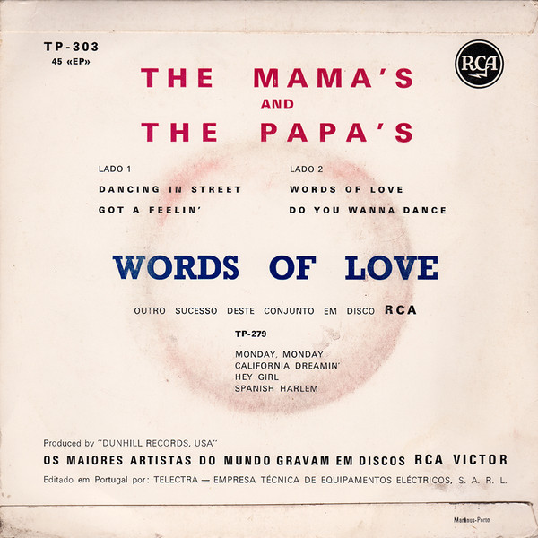 The Mamas & The Papas - Words Of Love | RCA Victor (TP-303) - 2 The Mamas & The Papas - Words Of Love | RCA Victor (TP-303) - 2