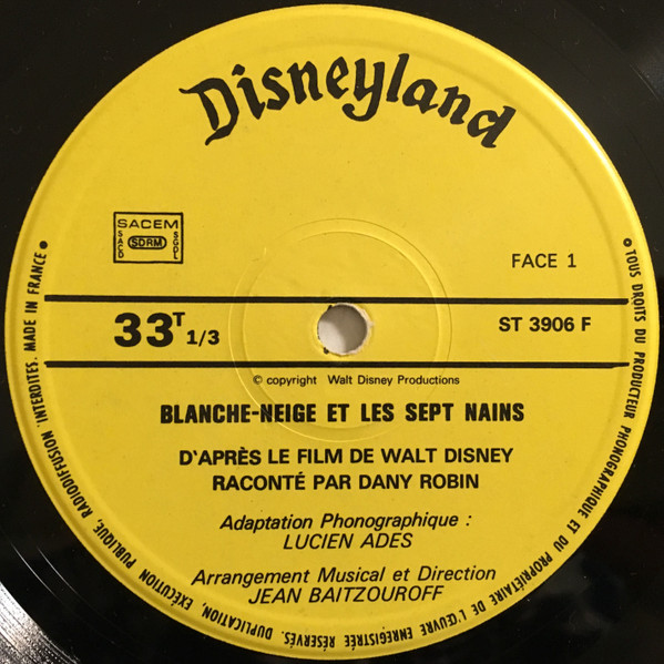 Dany Robin - Blanche-Neige Et Les 7 Nains | Disneyland (ST-3906 F) - 3