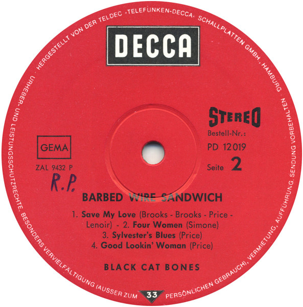 Black Cat Bones - Barbed Wire Sandwich | Decca (PD 12019) - 4 Black Cat Bones - Barbed Wire Sandwich | Decca (PD 12019) - 4