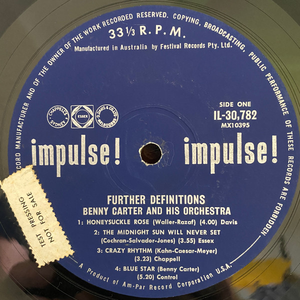 Benny Carter And His Orchestra - Further Definitions | Impulse! (A-12) - 3 Benny Carter And His Orchestra - Further Definitions | Impulse! (A-12) - 3