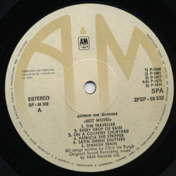 Chris de Burgh - Best Moves | A&M Records (2PSP-68 532 ; SP-68 532) - 2