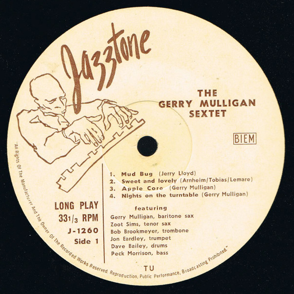 Gerry Mulligan - The Gerry Mulligan Sextet | Jazztone (J-1260) - 2