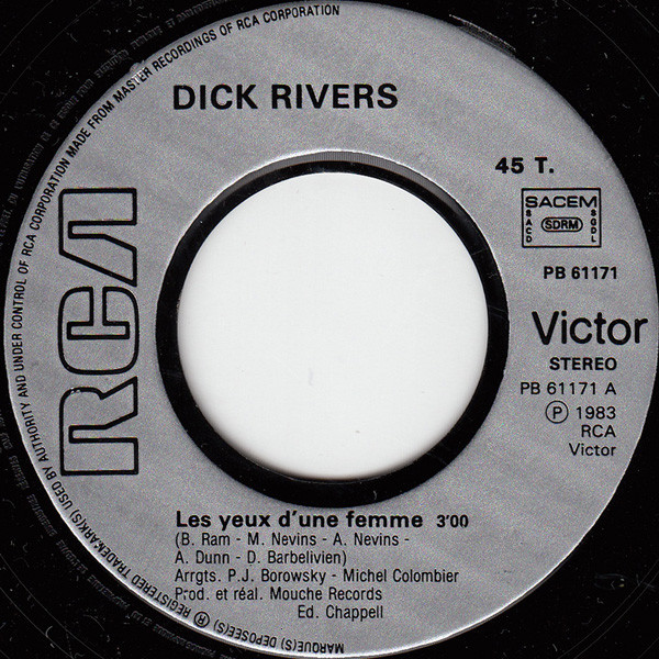Dick Rivers - Les Yeux D'Une Femme | RCA Victor (PB 61171) - 3 Dick Rivers - Les Yeux D'Une Femme | RCA Victor (PB 61171) - 3