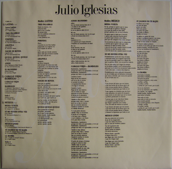 Julio Iglesias - Raices | CBS (CBS 465316 1) - 3