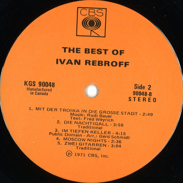 Ivan Rebroff - The Best Of Ivan Rebroff | CBS (KGS 90048) - 4