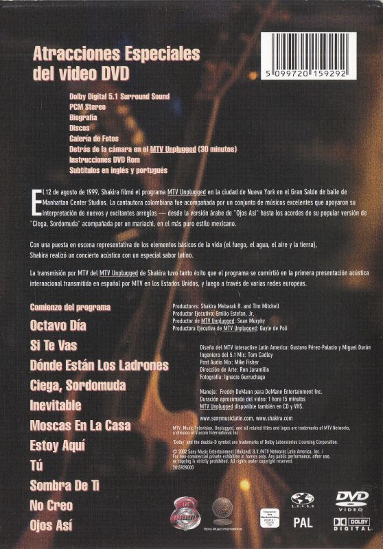Shakira - MTV Unplugged | Sony Music International (9 201592) - 3