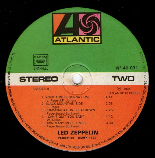 Led Zeppelin - Led Zeppelin | Atlantic (40 031) - 4 Led Zeppelin - Led Zeppelin | Atlantic (40 031) - 4