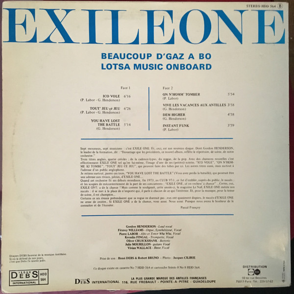 Exile One - Beaucoup D'Gaz A Bo (Lotsa Music Onboard) | Disques Debs International (HDD 564) - 2 Exile One - Beaucoup D'Gaz A Bo (Lotsa Music Onboard) | Disques Debs International (HDD 564) - 2