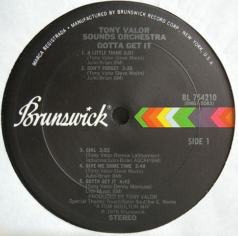 Tony Valor Sounds Orchestra - Gotta Get It | Brunswick (BL 754210) - main Tony Valor Sounds Orchestra - Gotta Get It | Brunswick (BL 754210) - main