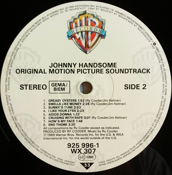 Ry Cooder - Johnny Handsome (Original Motion Picture Soundtrack) | Warner Bros. Records (925 996-1) - 4 Ry Cooder - Johnny Handsome (Original Motion Picture Soundtrack) | Warner Bros. Records (925 996-1) - 4