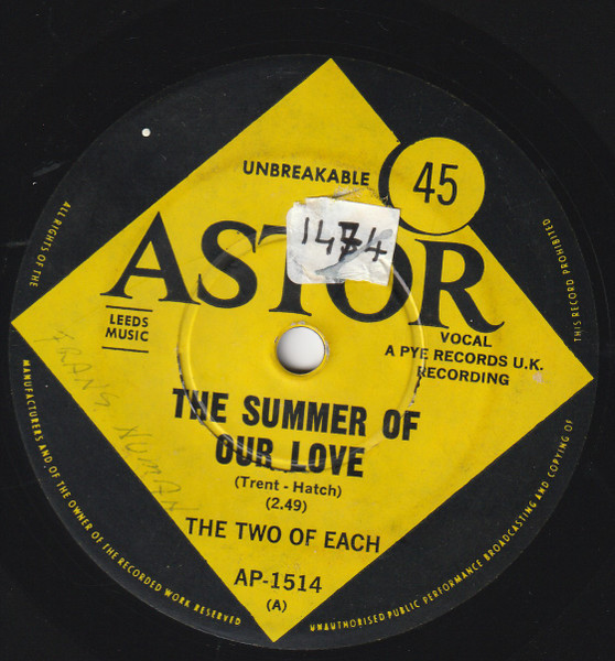 Two Of Each - The Summer Of Love / Saturday Morning | Astor (AP-1514) - main