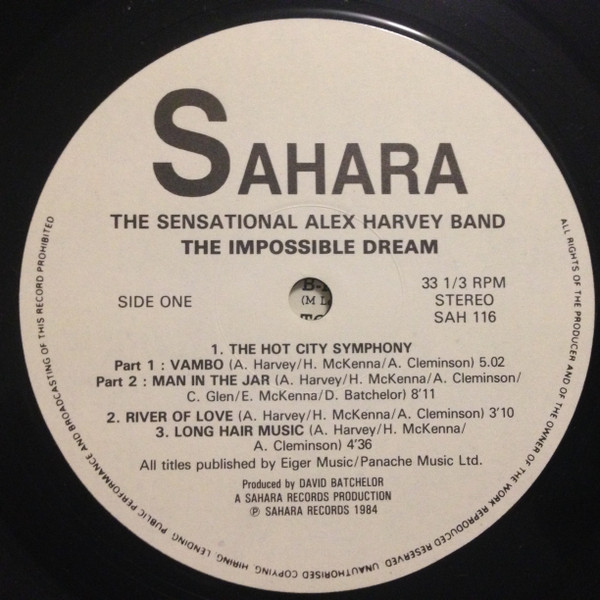 The Sensational Alex Harvey Band - The Impossible Dream | Sahara Records (SAH 116) - 3