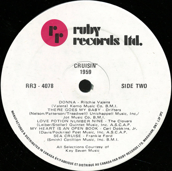 Various - Cruisin' 1959 | Ruby Records Limited (RR3-4078) - 4