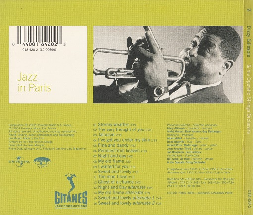 Dizzy Gillespie And His Operatic Strings - Dizzy Gillespie & His Operatic Strings Orchestra | Gitanes Jazz Productions (018 420-2) - 2