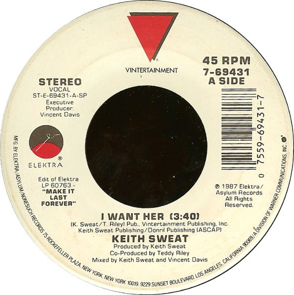 Keith Sweat - I Want Her | Elektra (7-69431) - 3