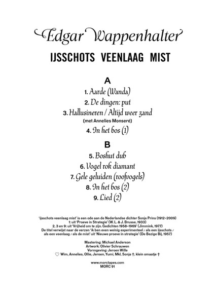 Edgar Wappenhalter - IJsschots Veenlaag Mist | Morc Records (Morc 91) - 4