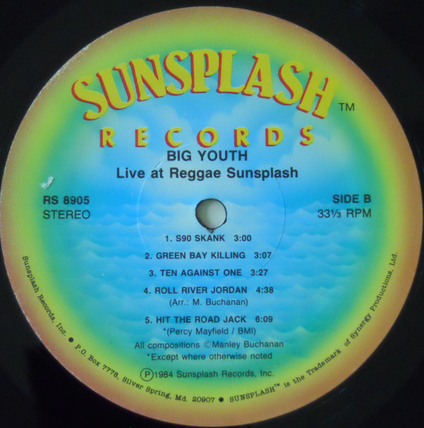 Big Youth - Live At Reggae Sunsplash | Sunsplash Records (RS 8905) - 4 Big Youth - Live At Reggae Sunsplash | Sunsplash Records (RS 8905) - 4