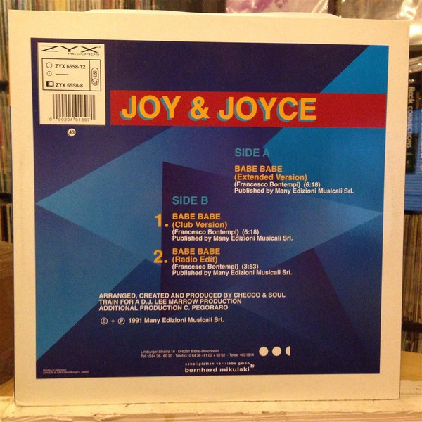 Joy & Joyce - Babe Babe | ZYX Records (ZYX 6558-12) - 4