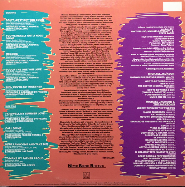 Michael Jackson - Farewell My Summer Love | Motown (M 6101) - 2