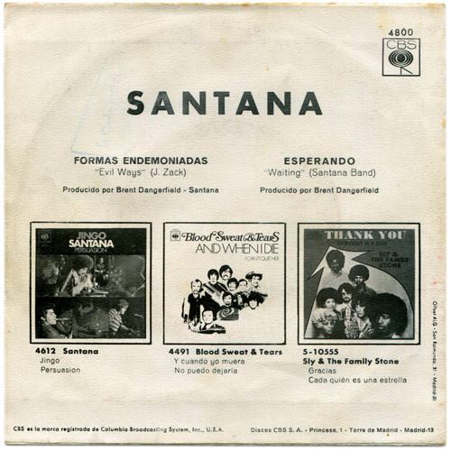 Santana - Evil Ways / Waiting | CBS (4800) - 2