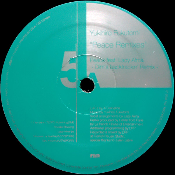Yukihiro Fukutomi Feat. Lady Alma - Peace (Remixes) | File Records (FRAD-139) - 3 Yukihiro Fukutomi Feat. Lady Alma - Peace (Remixes) | File Records (FRAD-139) - 3