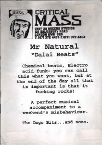 Mr. Natural - Dalai Beats | Critical Mass (CRITICAL 001) - 2 Mr. Natural - Dalai Beats | Critical Mass (CRITICAL 001) - 2