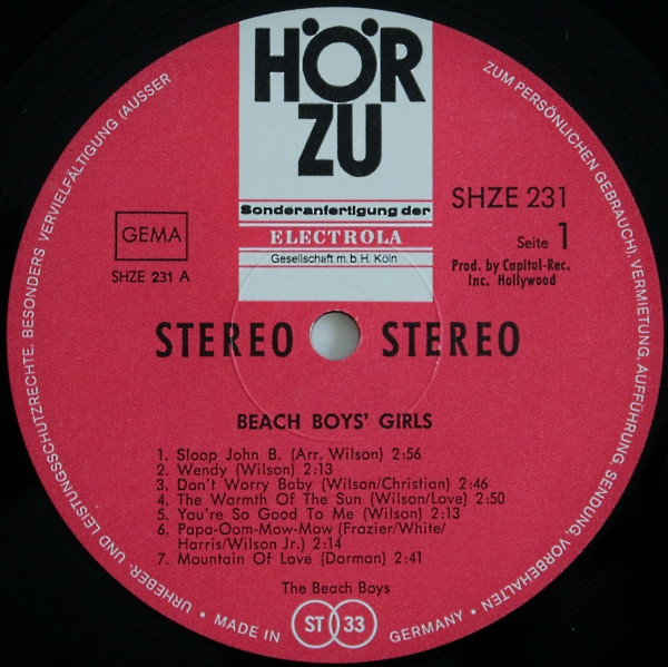 The Beach Boys - Beach Boys Girls | HÖR ZU (SHZE 231) - 3 The Beach Boys - Beach Boys Girls | HÖR ZU (SHZE 231) - 3