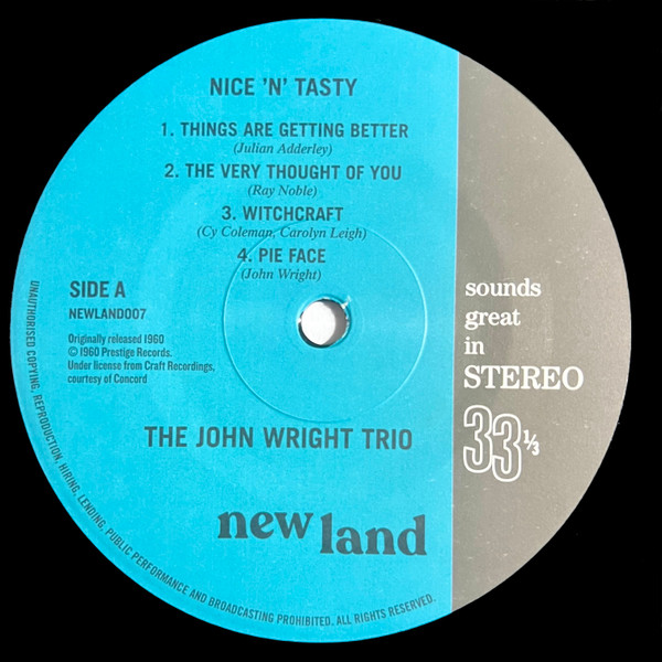 The John Wright Trio - Nice 'N' Tasty | New Land (Newland007) - 3