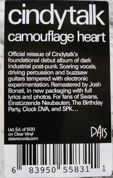 Cindytalk - Camouflage Heart | Dais Records (DAIS214) - 2 Cindytalk - Camouflage Heart | Dais Records (DAIS214) - 2
