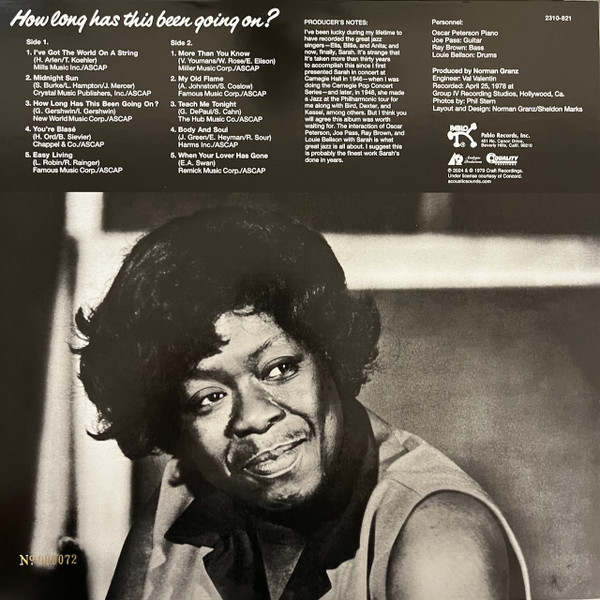 Sarah Vaughan - How Long Has This Been Going On? | Analogue Productions (APJ 163) - 2