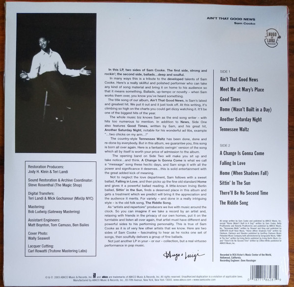 Sam Cooke - Ain't That Good News | ABKCO (8628-1) - 2