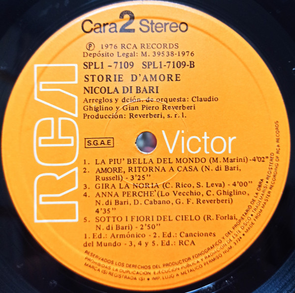 Nicola Di Bari - Storie D'Amore | RCA Victor (SPL 1-7109) - 4