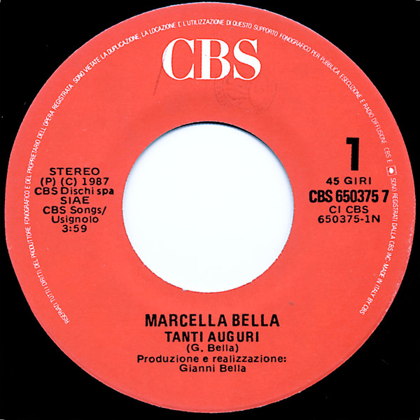 Marcella Bella - Tanti Auguri | CBS (CBS 650375 7) - 3