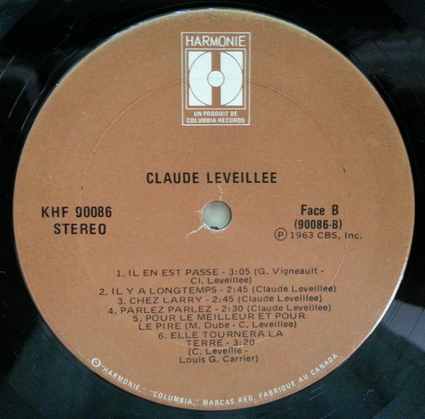 Claude Léveillée - Claude Léveillée [Vinyl] | Harmonie (KHF 90086) - 4