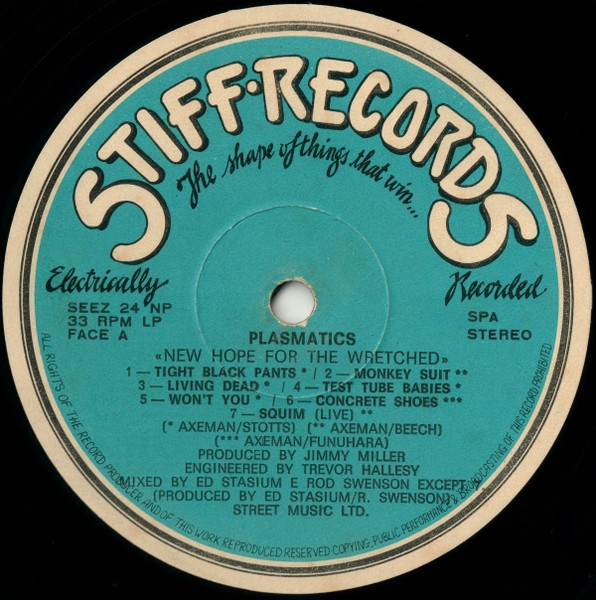 Plasmatics - New Hope For The Wretched | Stiff Records (SEEZ 24 NP) - 3