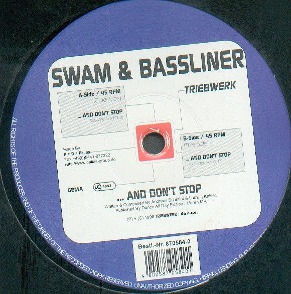 Swam & Bassliner - ... And Don't Stop | Triebwerk (870584-0) - main Swam & Bassliner - ... And Don't Stop | Triebwerk (870584-0) - main