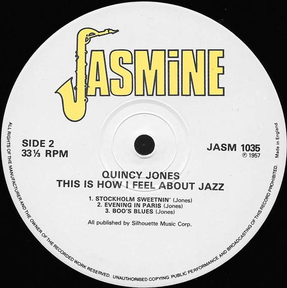 Quincy Jones - This Is How I Feel About Jazz | Jasmine Records (JASM 1035) - 3 Quincy Jones - This Is How I Feel About Jazz | Jasmine Records (JASM 1035) - 3
