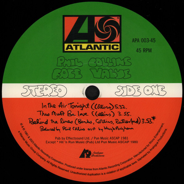 Phil Collins - Face Value | Analogue Productions (APA 003-45) - 4