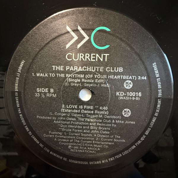 The Parachute Club - Walk To The Rhythm (Of Your Heartbeat) | Current (WASH-9) - 4