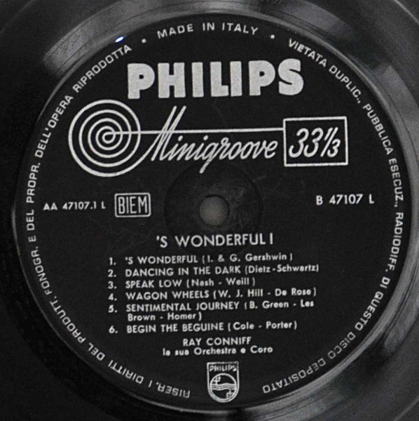 Ray Conniff - 'S Wonderful | Philips (B 47107 L) - 4