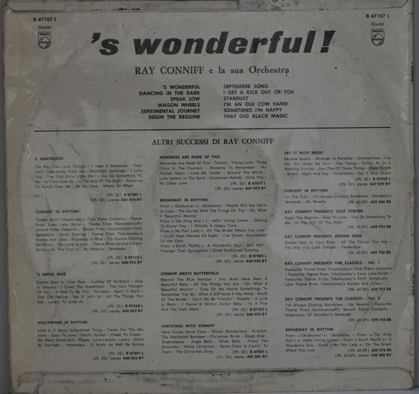 Ray Conniff - 'S Wonderful | Philips (B 47107 L) - 2
