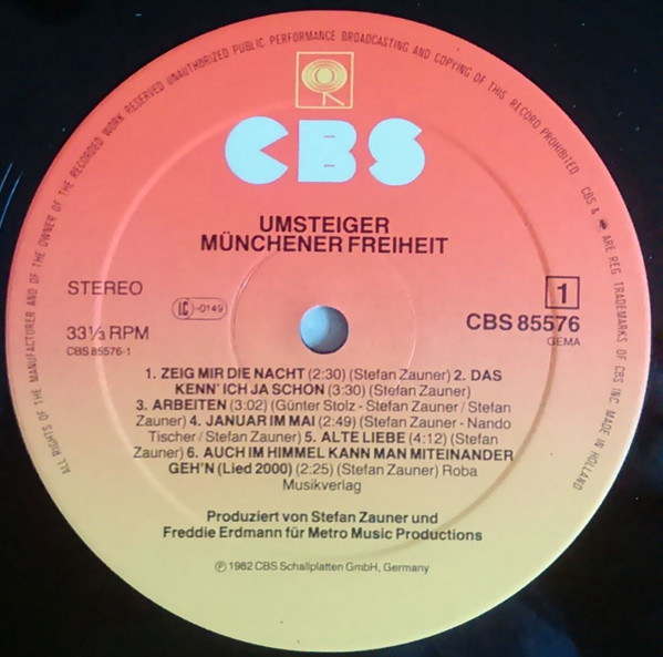 Münchener Freiheit - Umsteiger | CBS (CBS 85 576) - 2 Münchener Freiheit - Umsteiger | CBS (CBS 85 576) - 2