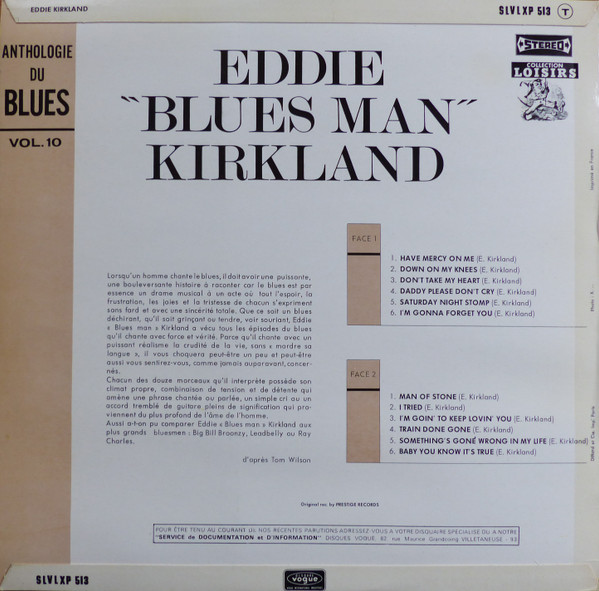 Eddie Kirkland - Anthologie Du Blues Vol.10 | Disques Vogue (SLVLXP 513) - 2 Eddie Kirkland - Anthologie Du Blues Vol.10 | Disques Vogue (SLVLXP 513) - 2